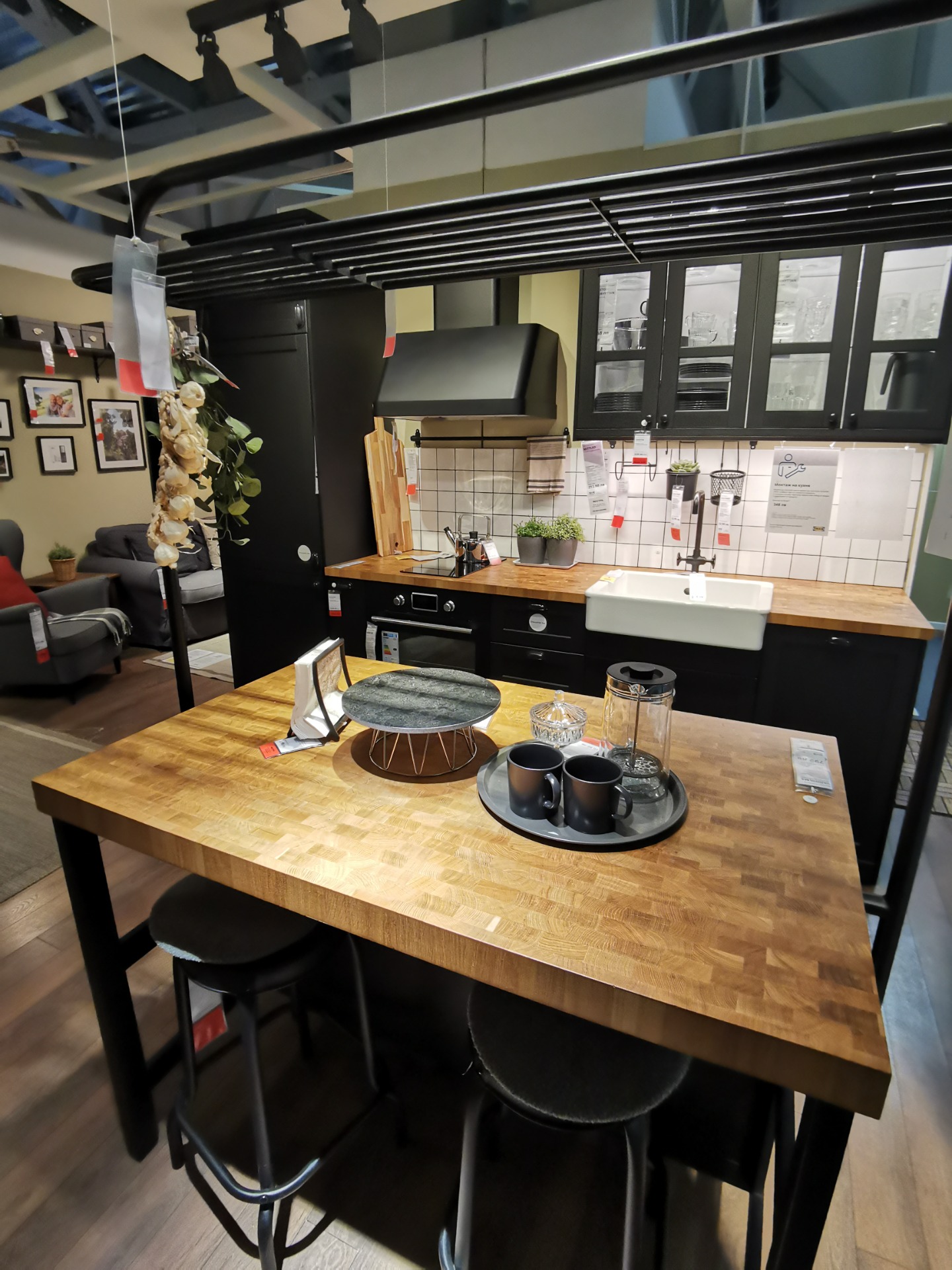 Functional and Stylish The Vadholma Kitchen Island with Rack from IKEA